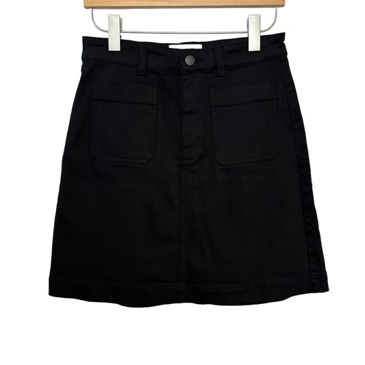 Everlane The Patch Pocket Black Mini Twill Skirt 6