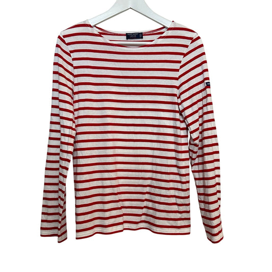 Saint James Neige-Marine Minquiers Moderne Shirt Red White Striped T-Shirt