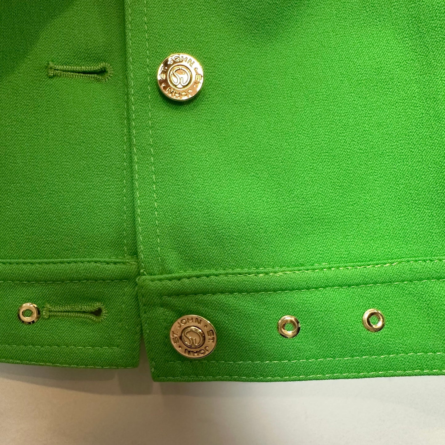 St. John Sport by Marie Gray Green Jacket Made in the USA Small Petite