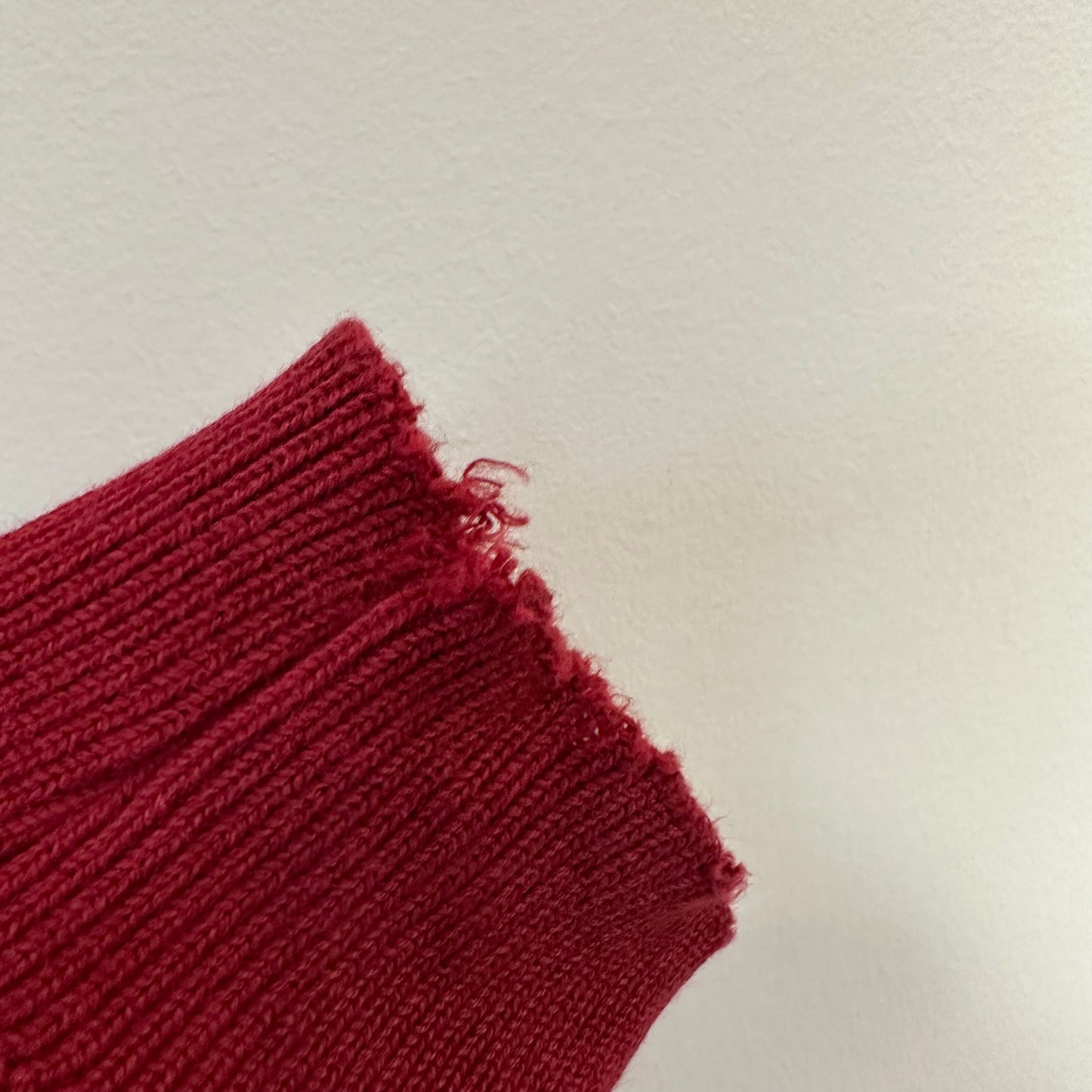 Vintage 90s Land's End Red Henley Sweater Knit Pullover Grandpa Cotton Large