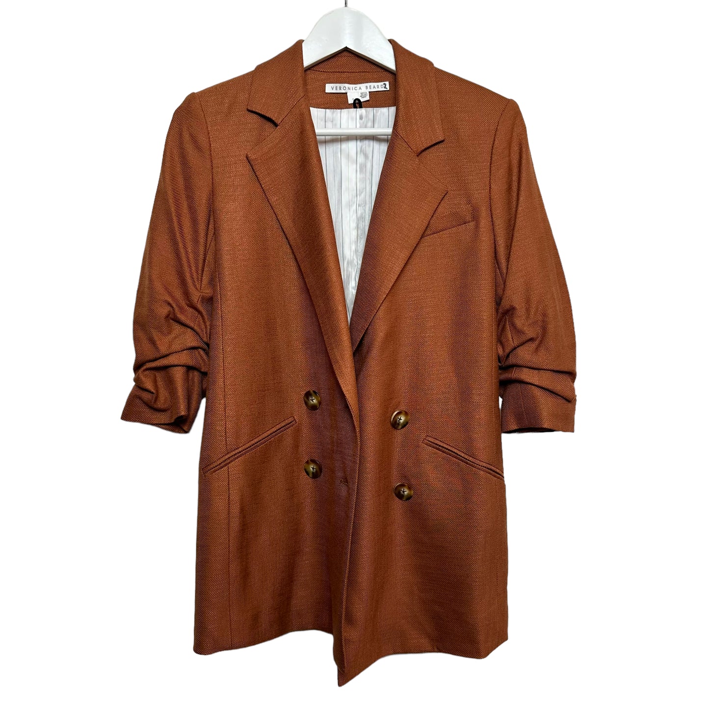 Veronica Beard Rupert Dickey Jacket Blazer Double Breasted Golden Brown 0