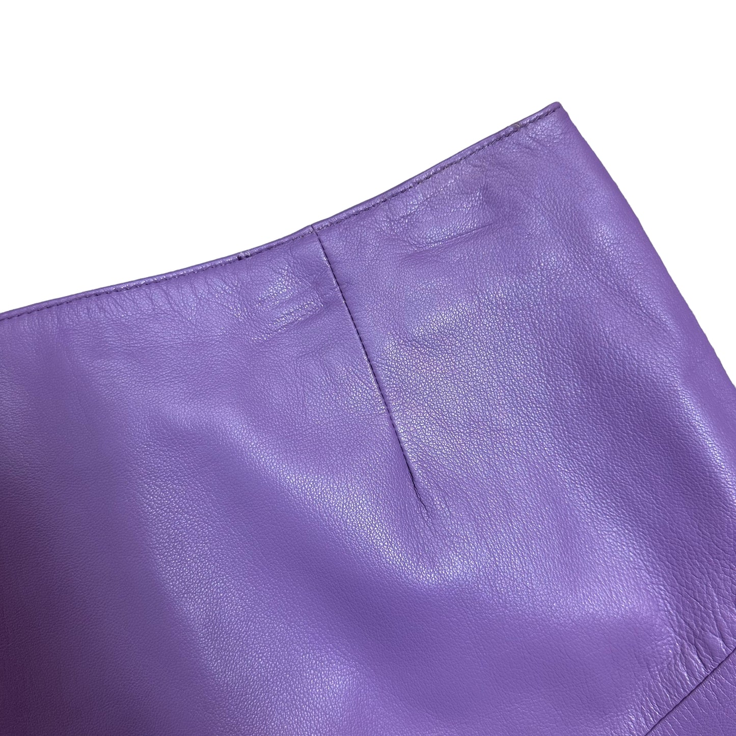 Vintage Y2K Pelle Studio Wilsons Purple Lilac Lavender Leather Skirt 10