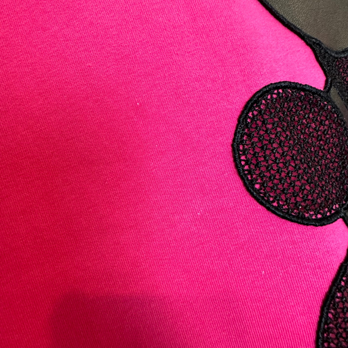 Christopher Kane Molecules Sweatshirt Hot Pink Black Leather Pullover Crewneck Medium