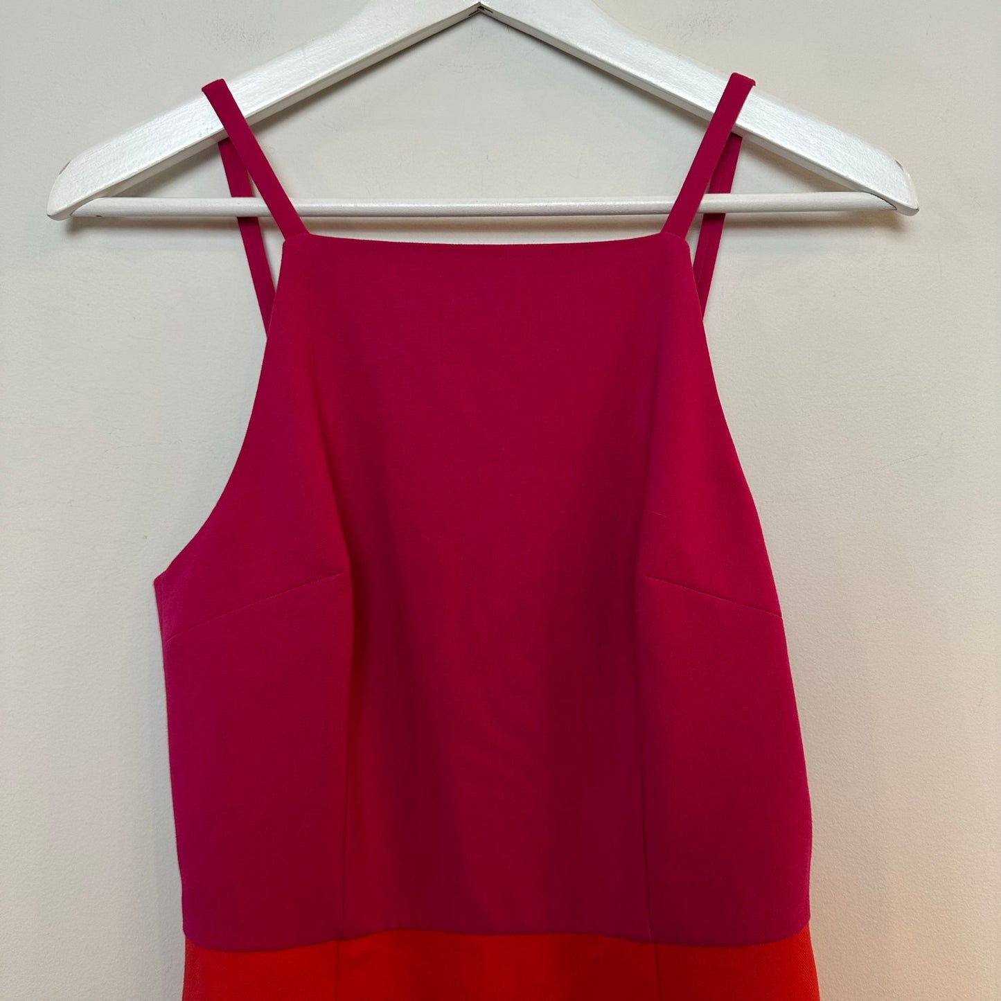 NWT French Connection Whisper Color Block Dress Pink Red Mini Square Neck 4
