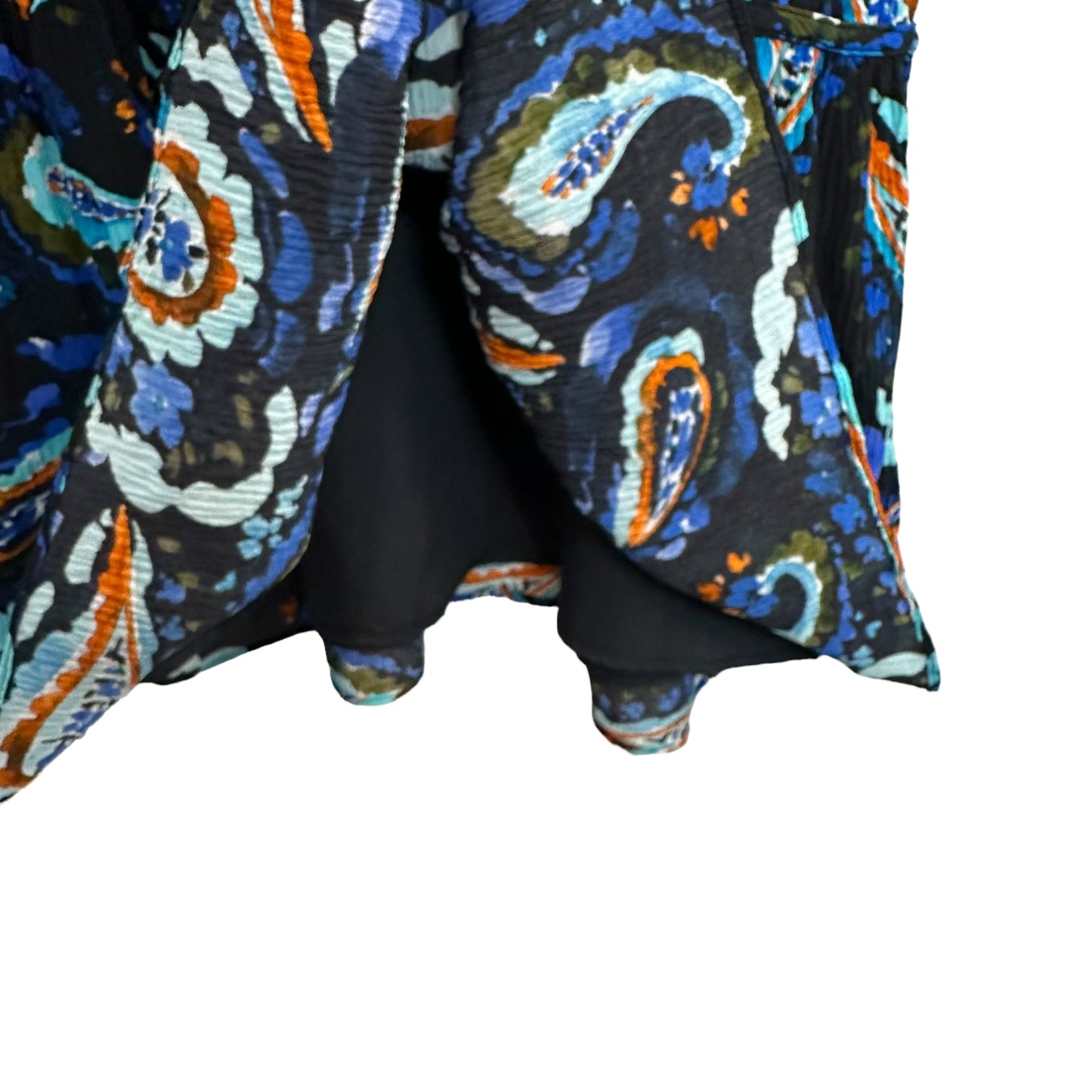 Marie Oliver Frida Dress Midnight Paisley Dress Blue Black Mini Short Sleeve Small