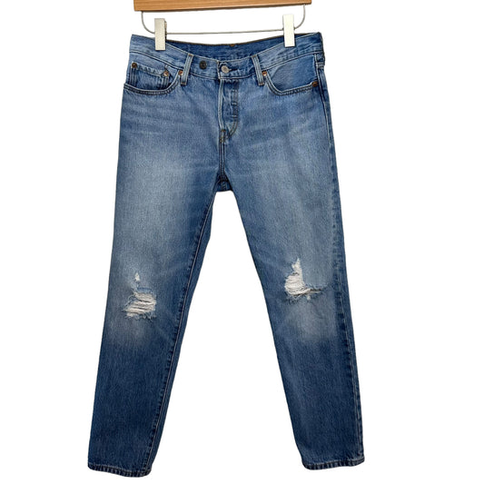 Levi's 501 CT Jeans Denim Boyfriend Taper Distressed 27
