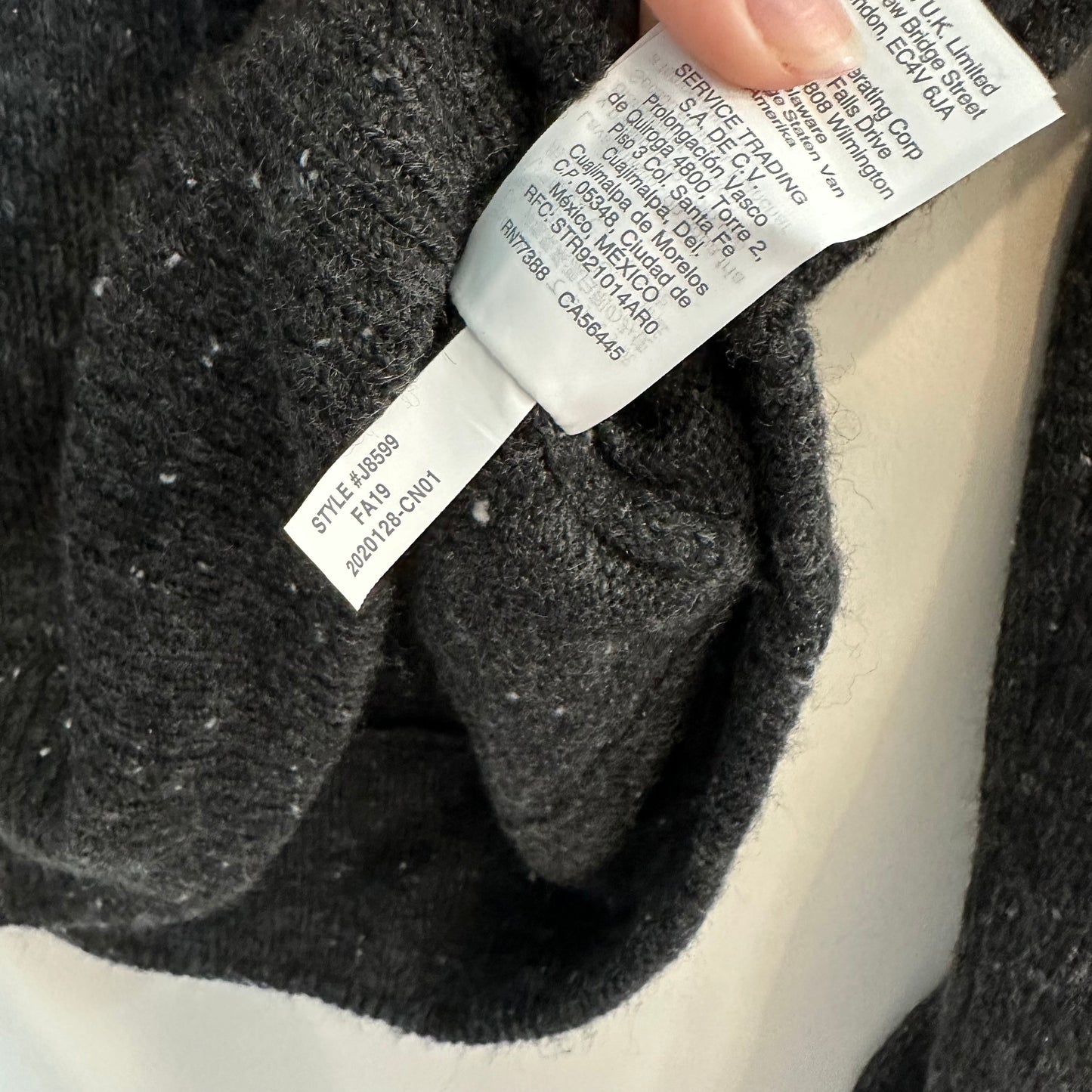 Madewell Donegal Wrap Front Pullover Sweater in Coziest Yarn Charcoal Gray Large