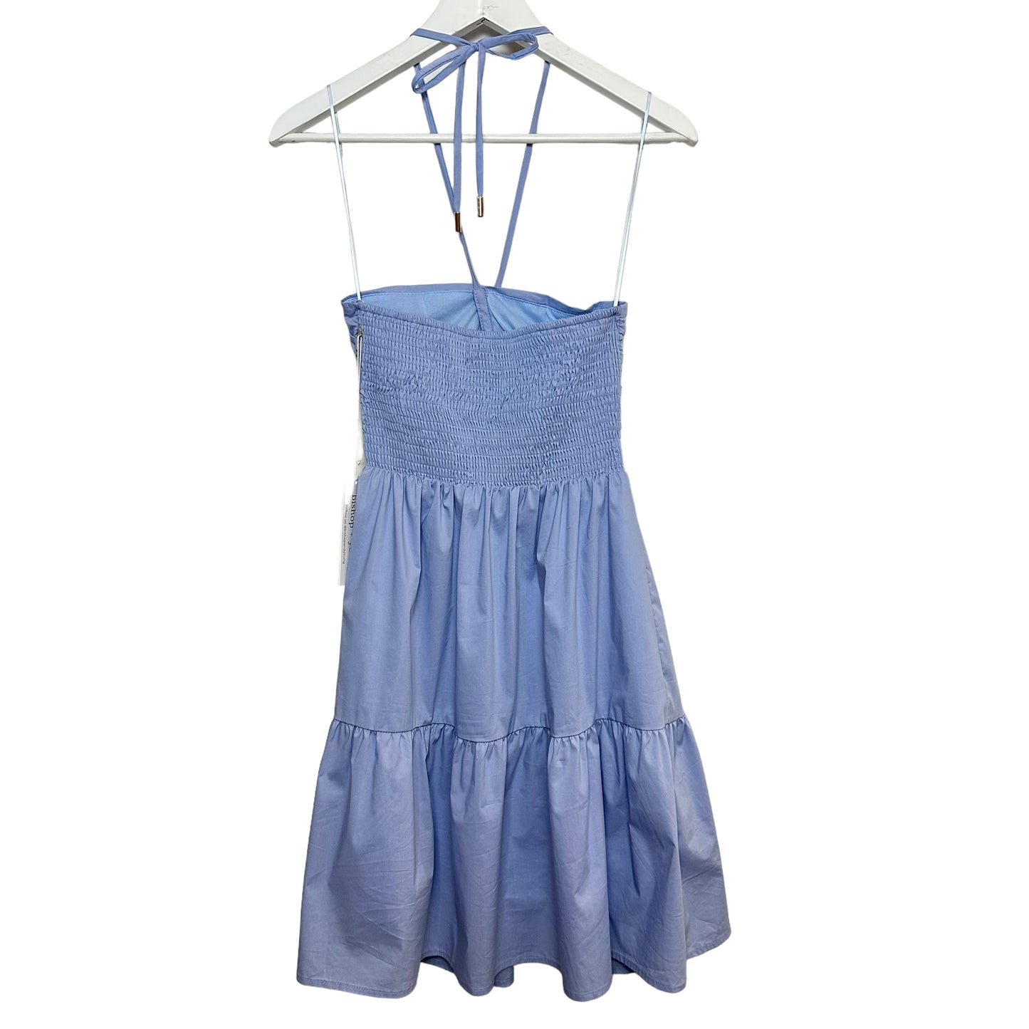 New with Tags Bishop + Young Thalia Halter Dress Sea Light Blue Smocked XS