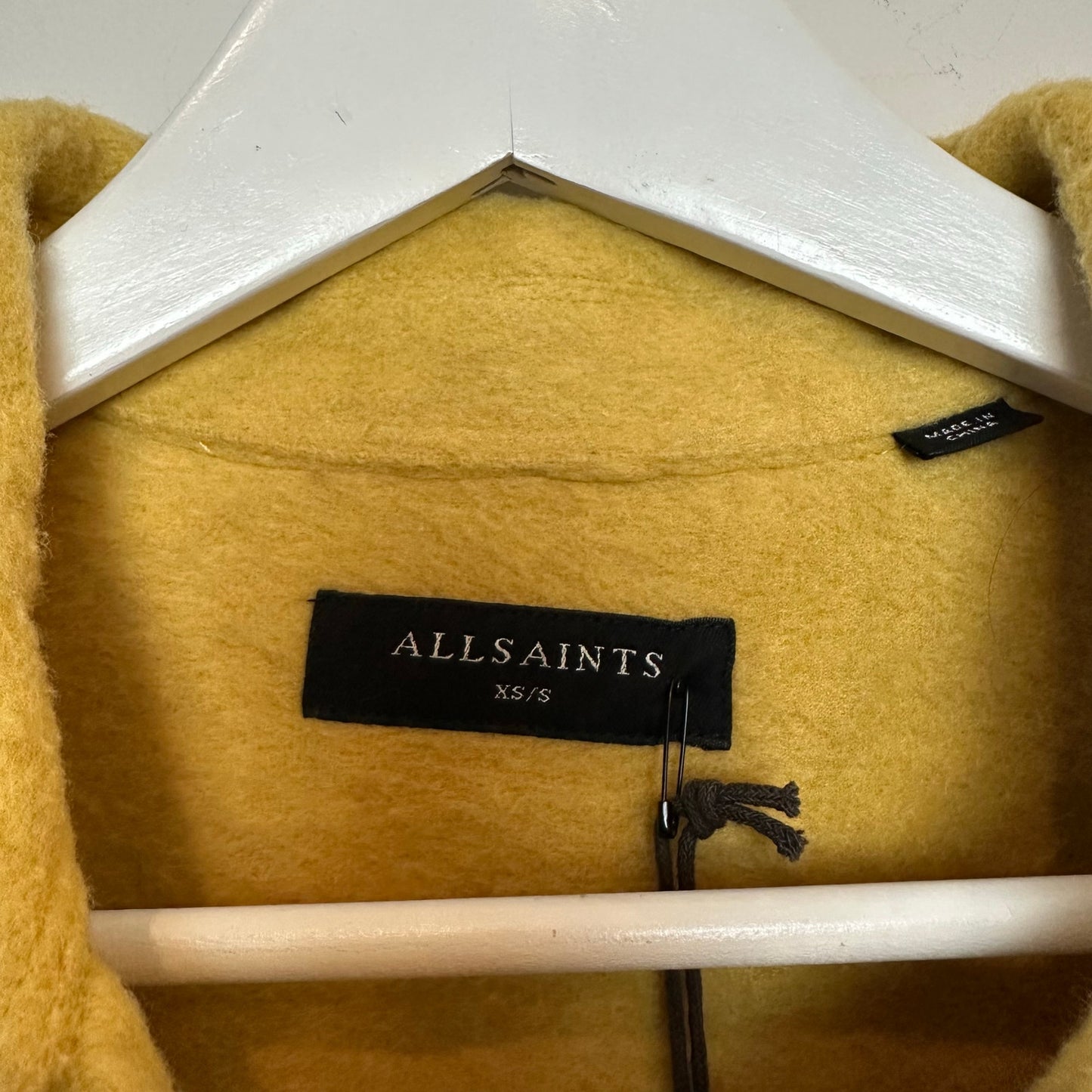 NWT Allsaints Colton Shirt Overshirt Shacket Shirt Jacket Oversized Yellow Small