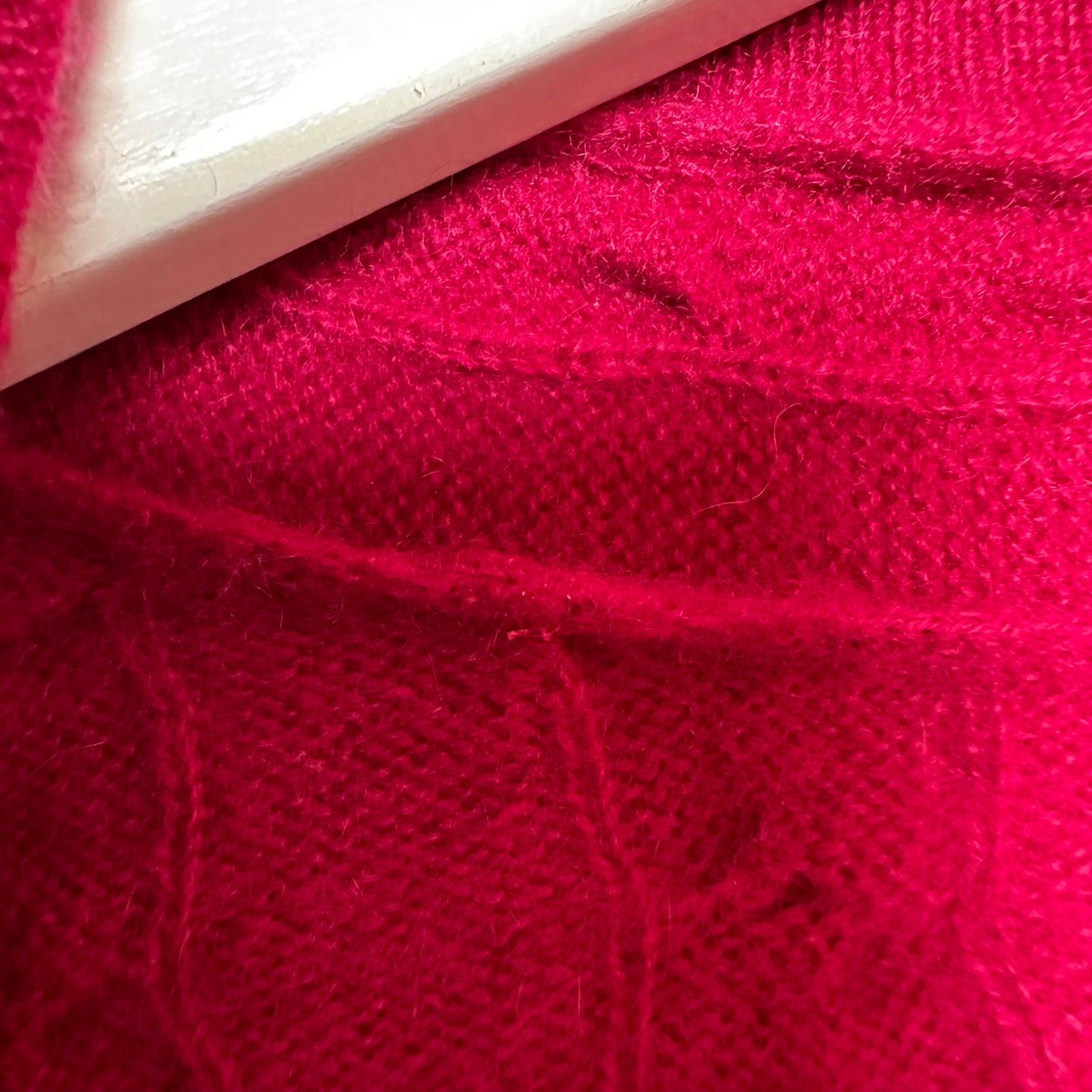 Talbots Cashmere Cardigan Sweater Cable Knit Open Front Raspberry Medium Petite