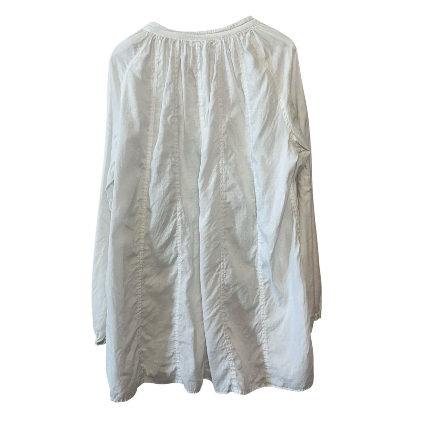 CP Shades White Linen Dress Tunic Top Long Sleeve Blouse XL