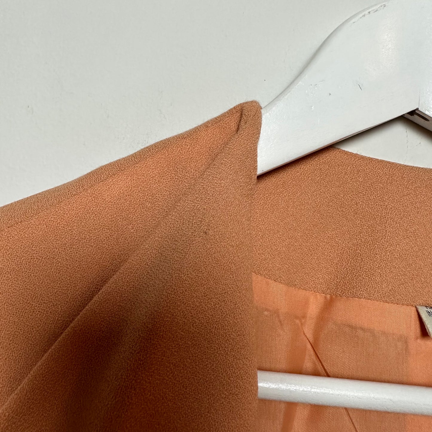 Vintage 80s Bicci Suit Vest with Collar Button Front Peach Wool 8