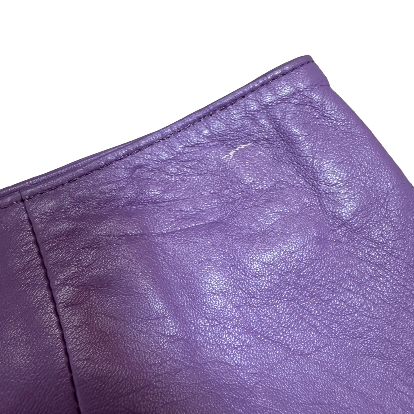 Vintage Y2K Pelle Studio Wilsons Purple Lilac Lavender Leather Skirt 10