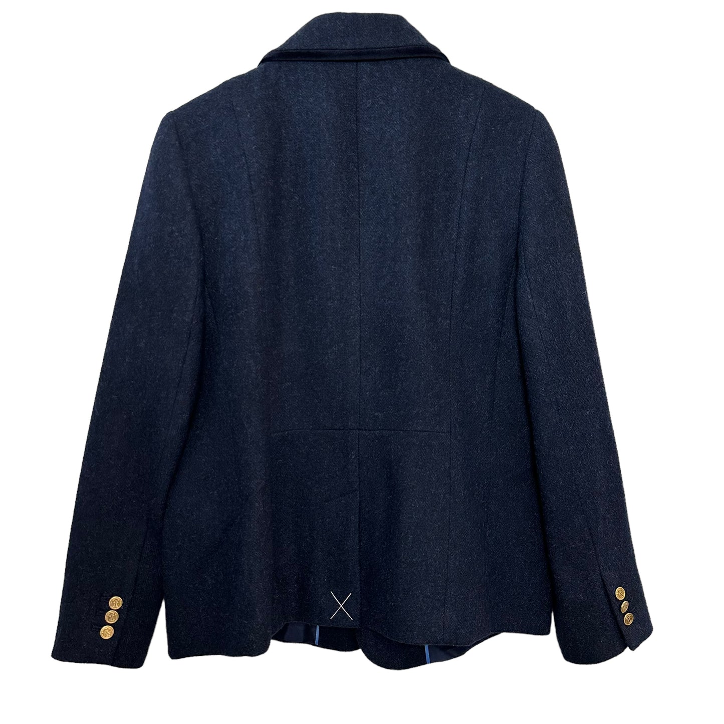 Talbots Aberdeen Blazer Jacket Navy Blue Wool Blend Gold Buttons 12