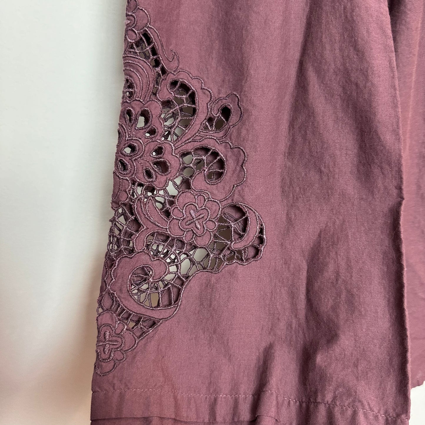 St. Roche Clair Top in Rasin Plum Purple Peasant Long Sleeve High Neck 4