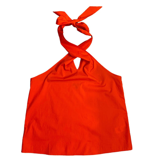 J. Crew Cotton Halter Top Orange Cotton Large