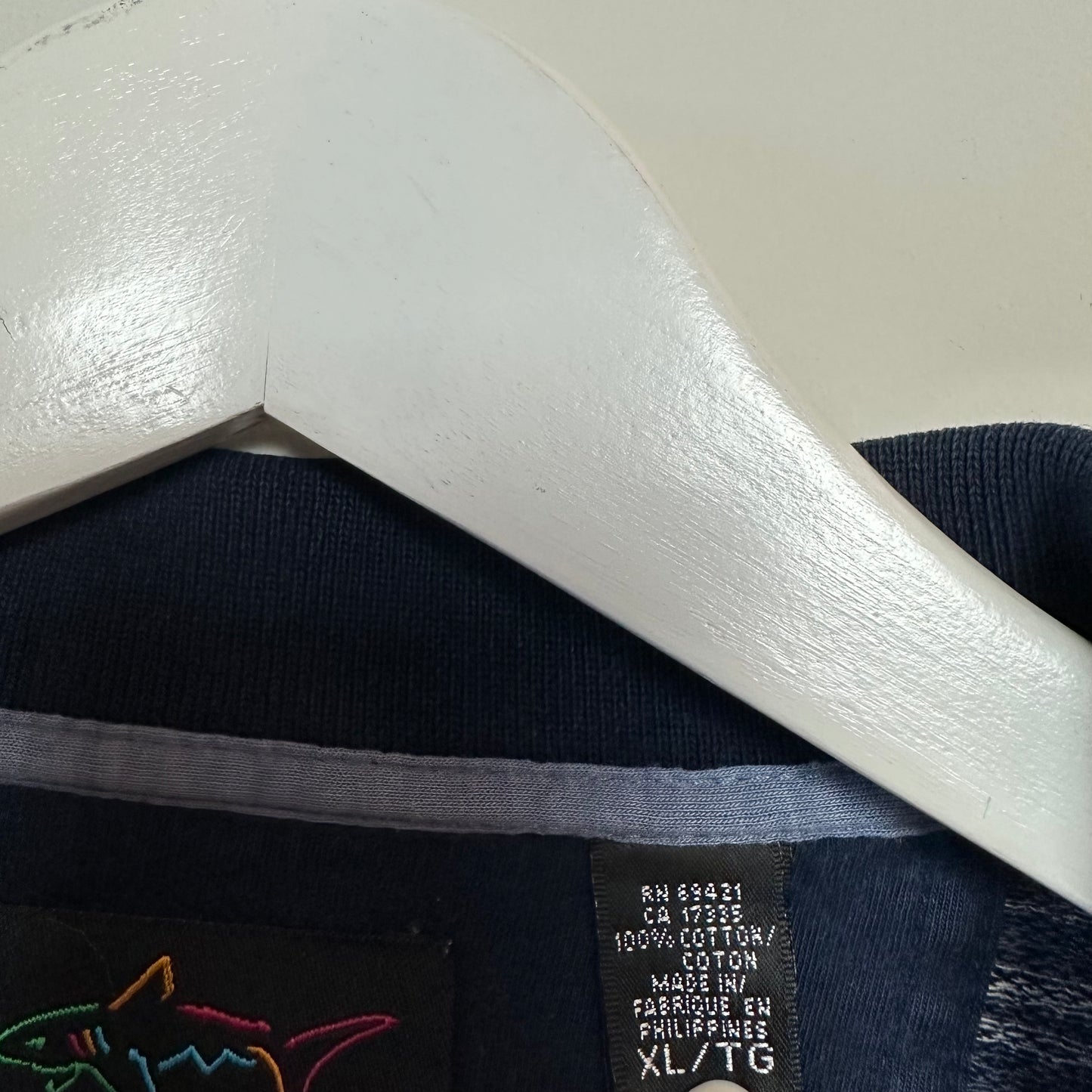 Retro Greg Normal Golf Polo Navy Blue Geometric Pattern Wente Vineyards Cotton XL