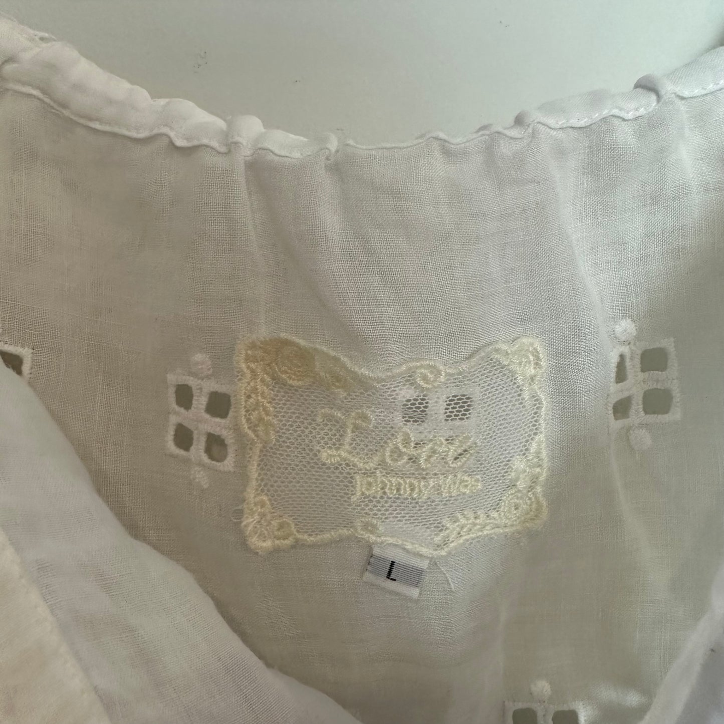 Love Johnny Was Eri Off The Shoulder Top White Eyelet Blouse Large