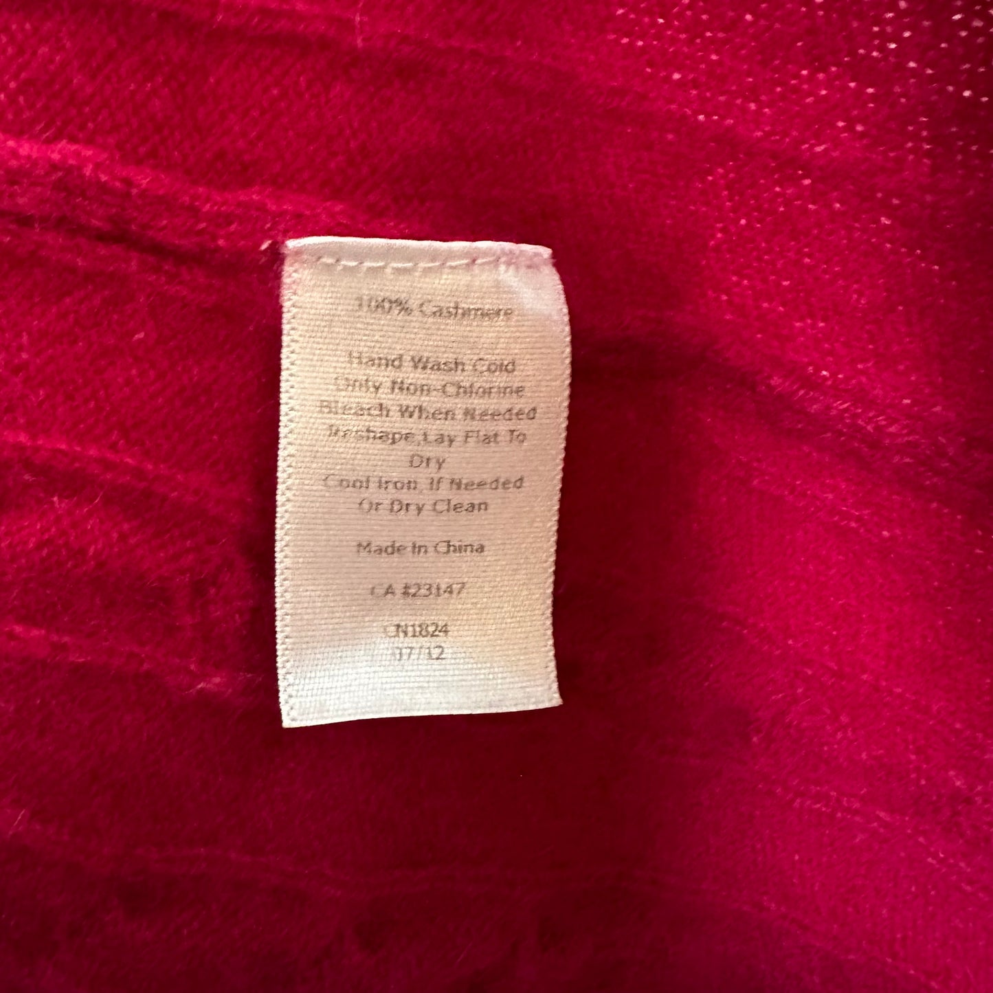 Talbots Cashmere Cardigan Sweater Cable Knit Open Front Raspberry Medium Petite