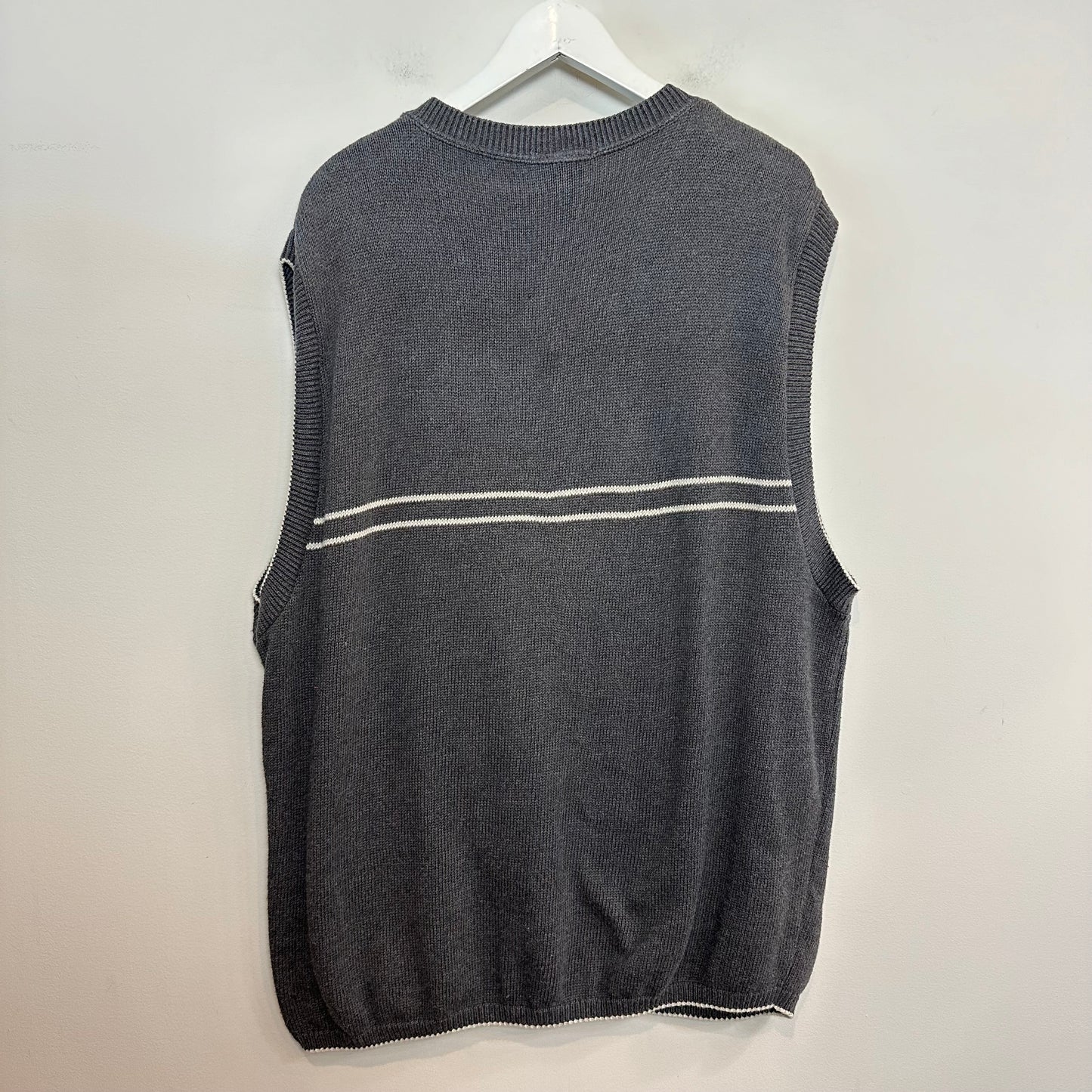 Vintage 90s Walt Disney World Sweater Vest Grey Mickey Mouse Cotton XL