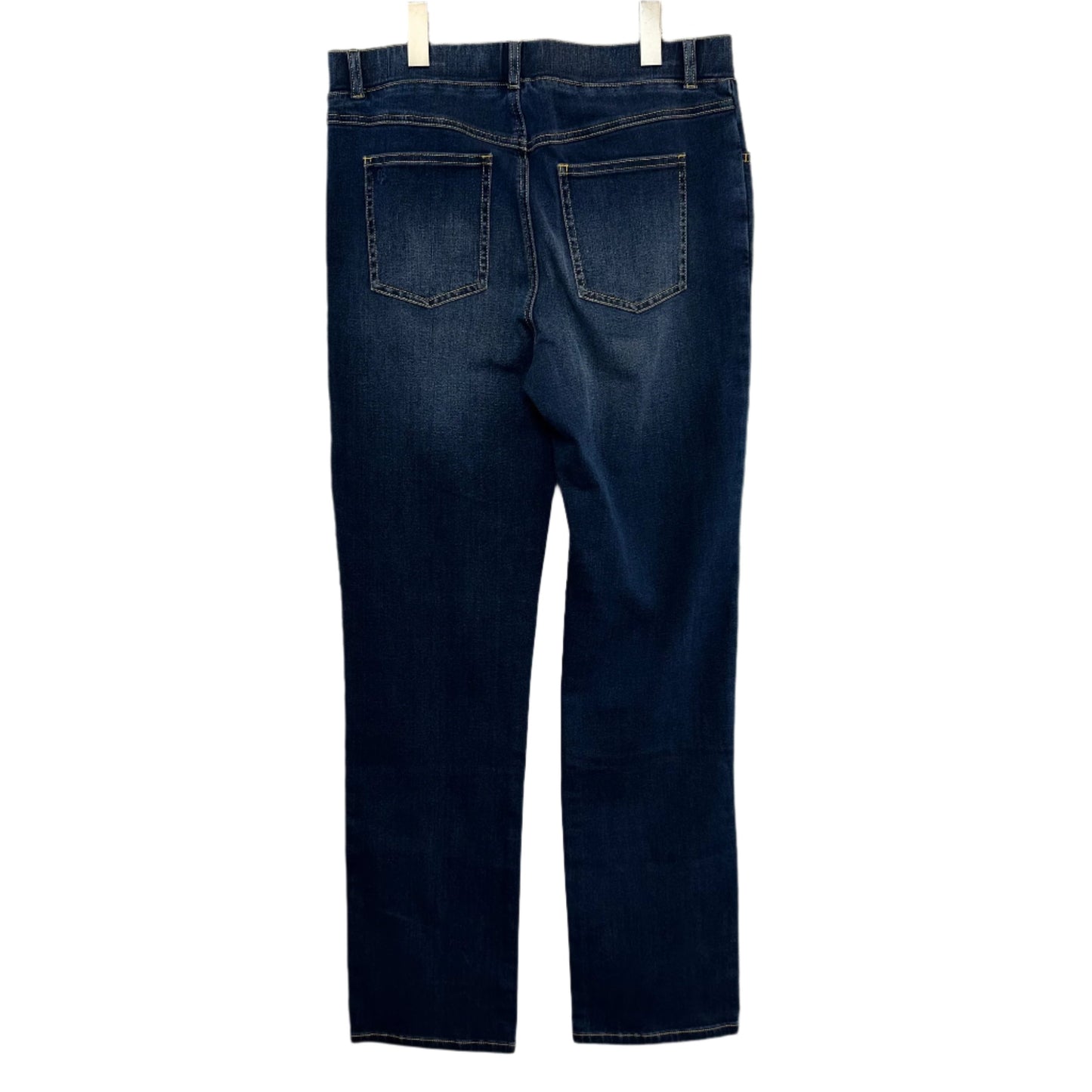 Betabrand Straight-Leg 4-Pocket Yoga Denim Jeans Stretch Jegging High Rise Large