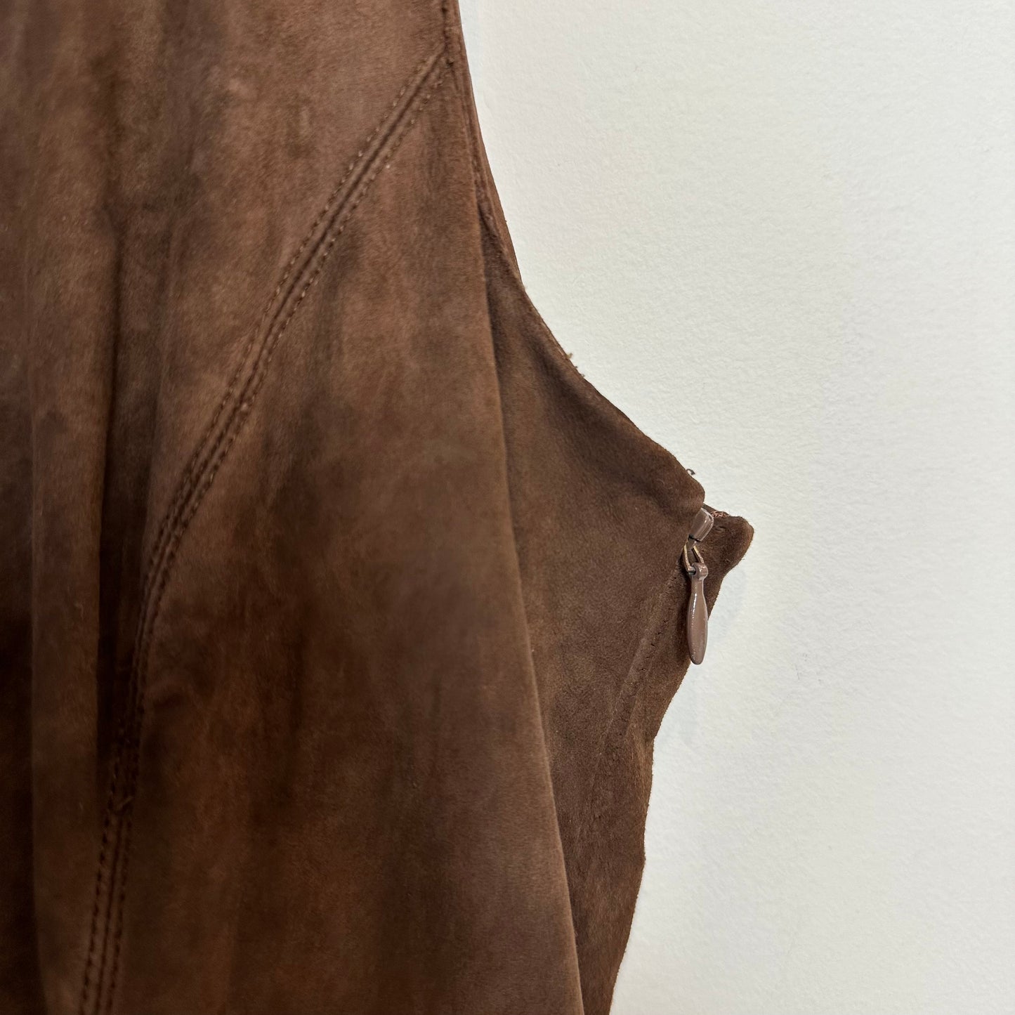 Ralph Lauren Collection Purple Label Lambsuede leather Dress Brown Made in the USA