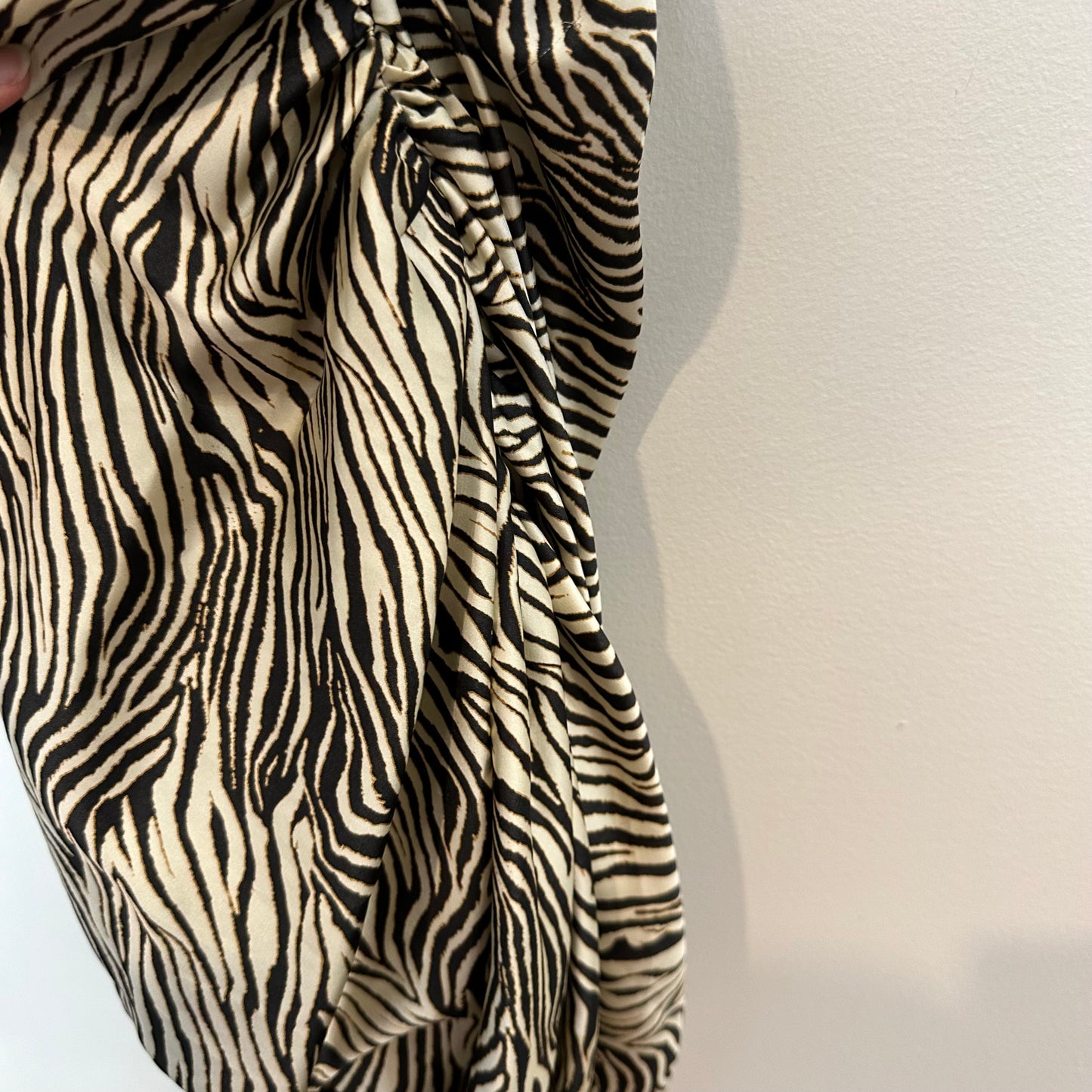 L'Academie Layla Black & Tan Tiger Print Mini Dress Revolve Satin One Shoulder Small