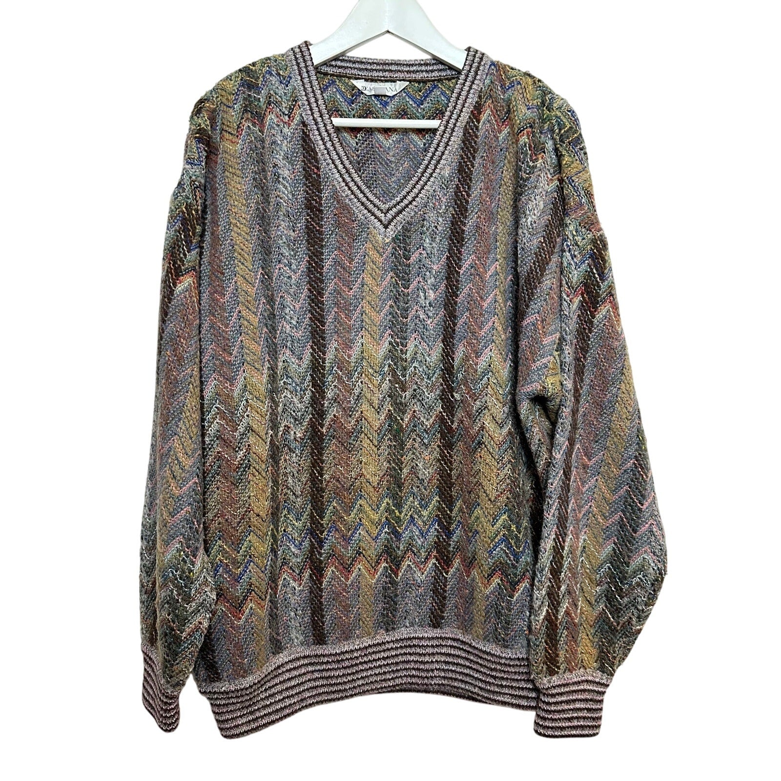 Wool Sweater Knit Chevron Hand Knitting Sweater Design For Man