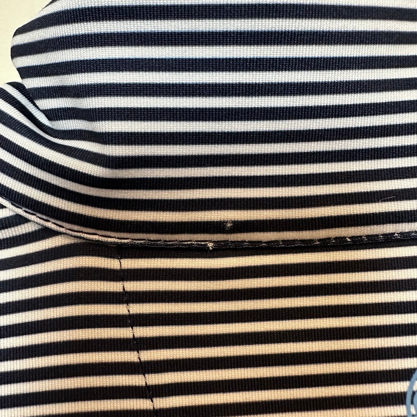 Renwick Striped 1/4 Zip Pullover Mock Neck Golf Navy Blue White Small