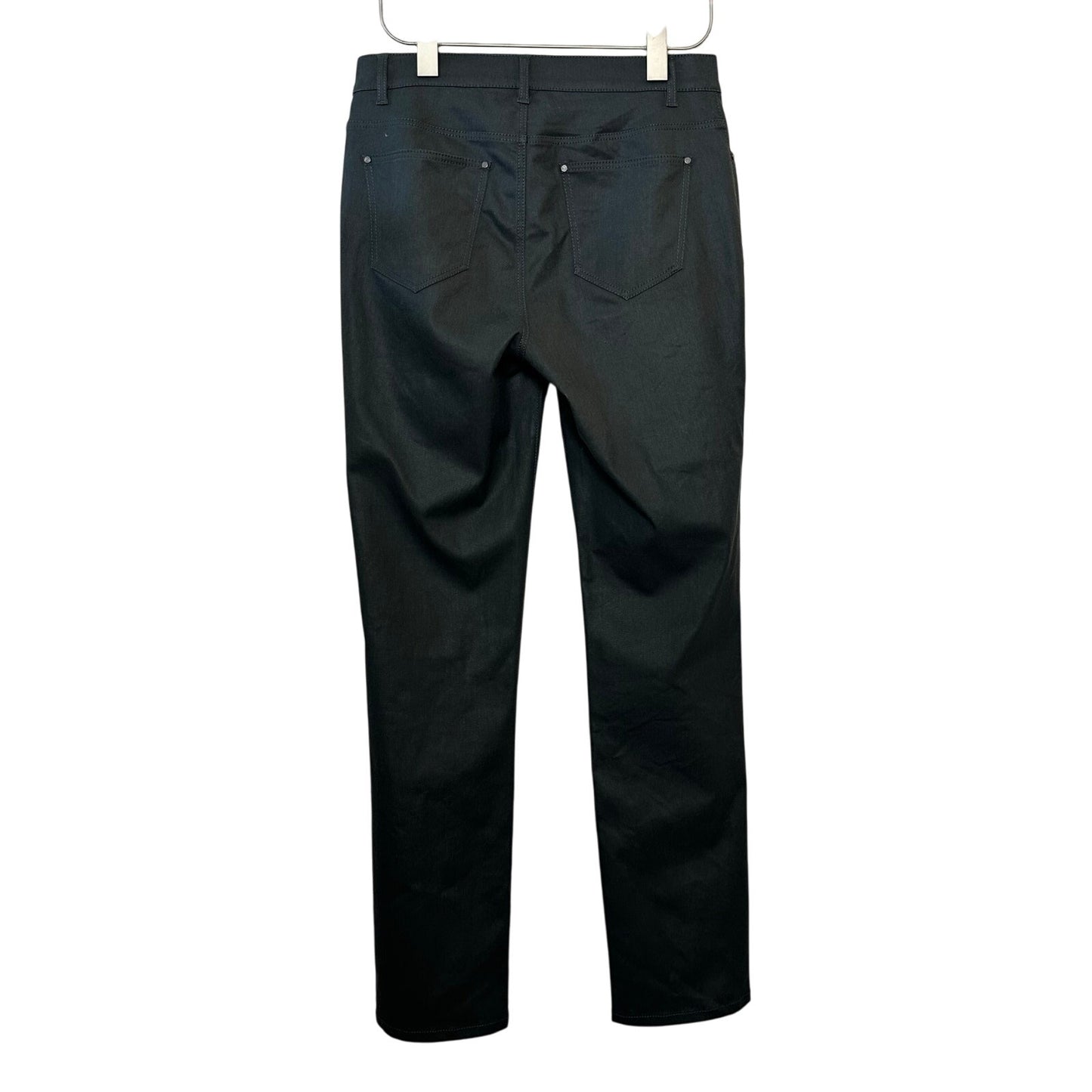 Lafayette 148 Thompson Waxed Denim Coated Jeans Slim Mid Rise Gray 4