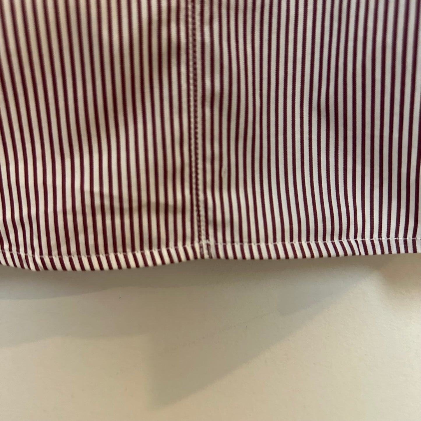 Loro Piana Button Up Dress Shirt Collared Long Sleeve Striped Red Cotton Silk
