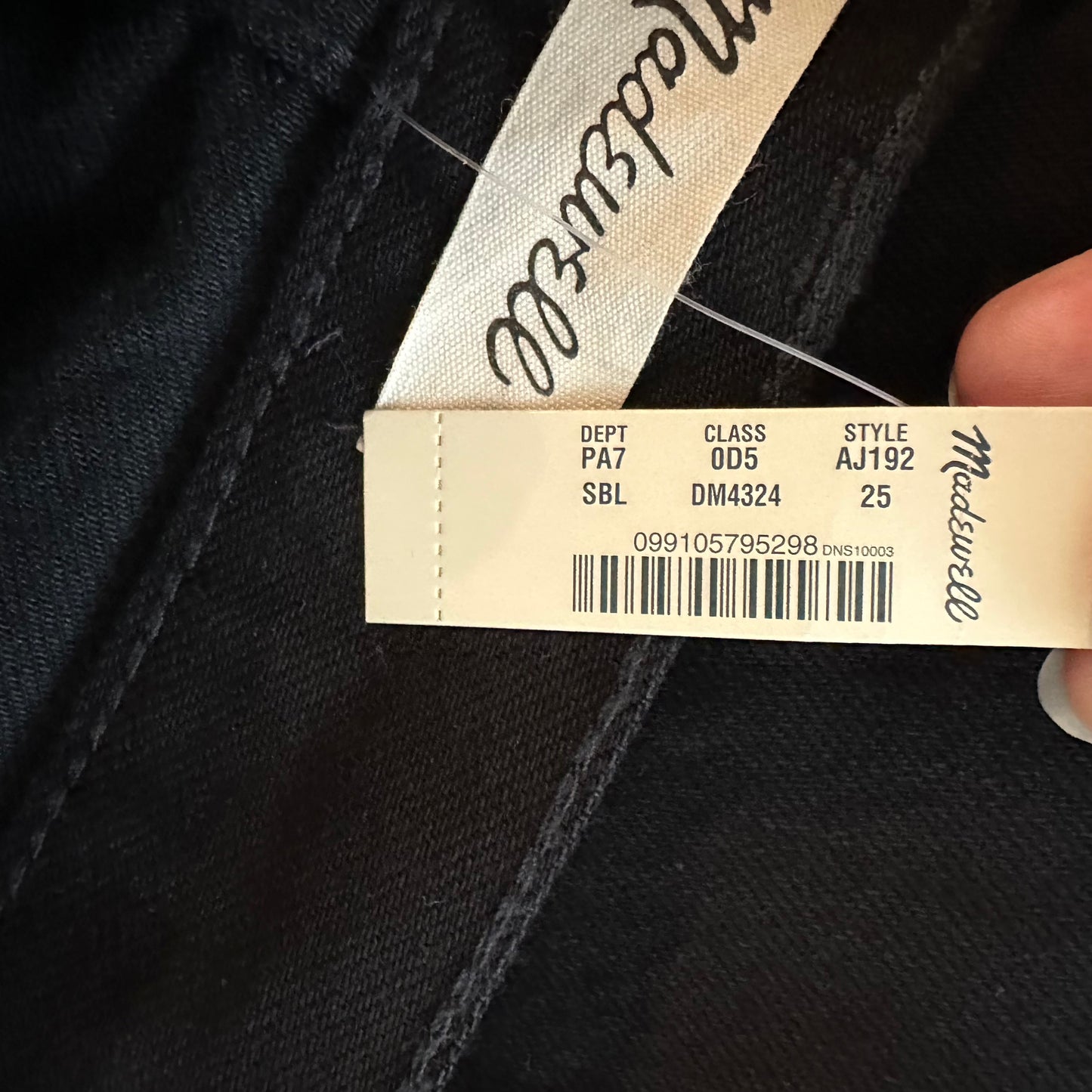 New with Tags Madewell The Perfect Vintage Jean Black 25