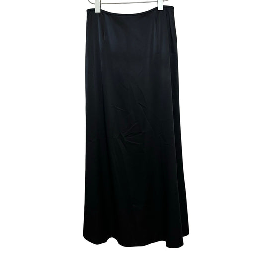 Vintage Talbots 100% Pure Silk Maxi Skirt Black A Line Cocktail Party Evening 6