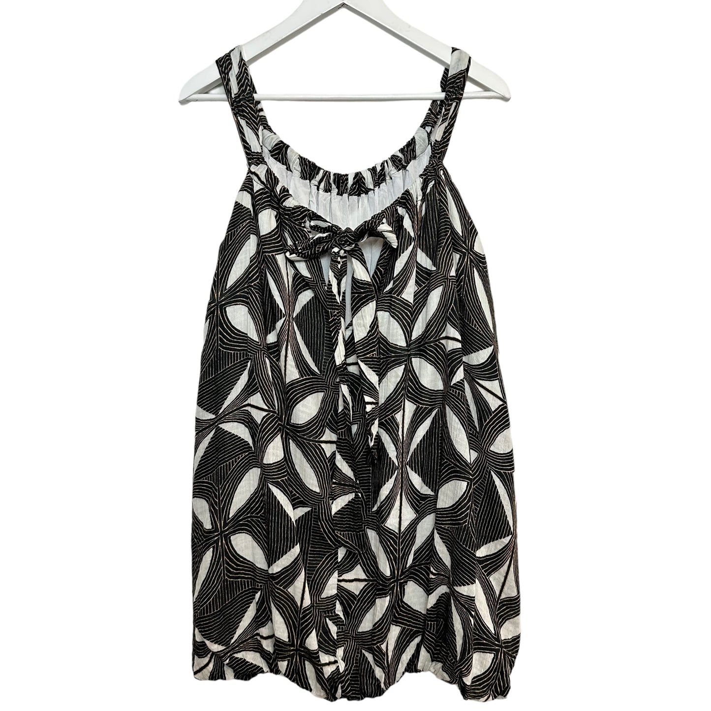 Athropologie Tiered Gauze Bubble Hem Mini Dress Brown Pattern Medium