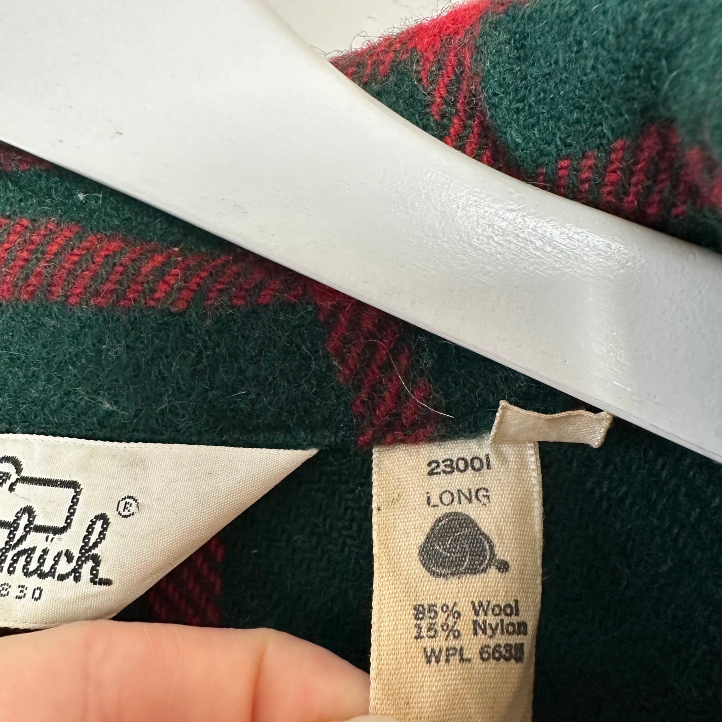 Vintage 70s Woolrich Wool Plaid Shirt Jacket Shacket Red Green Large