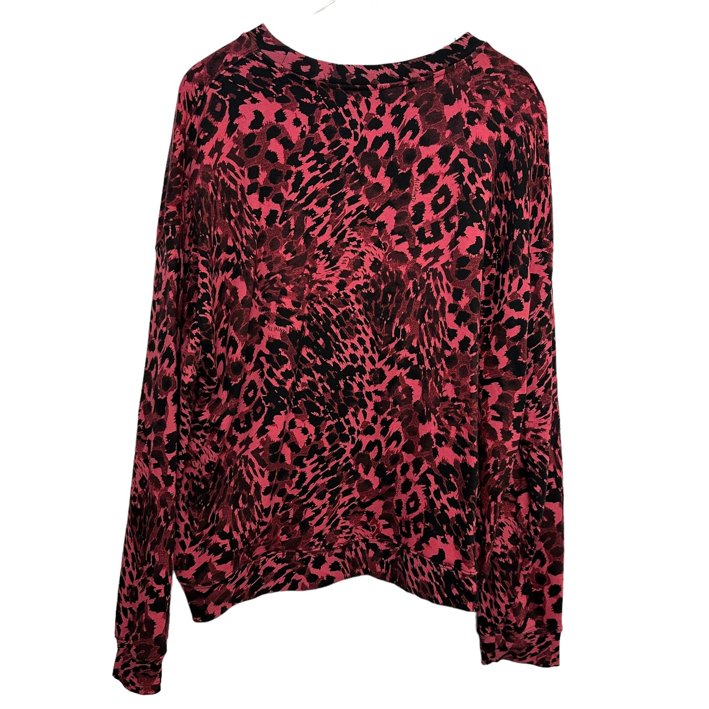ALLSAINTS Lo Redar Leopard Print Sweatshirt Crewneck Pullover Terry Large