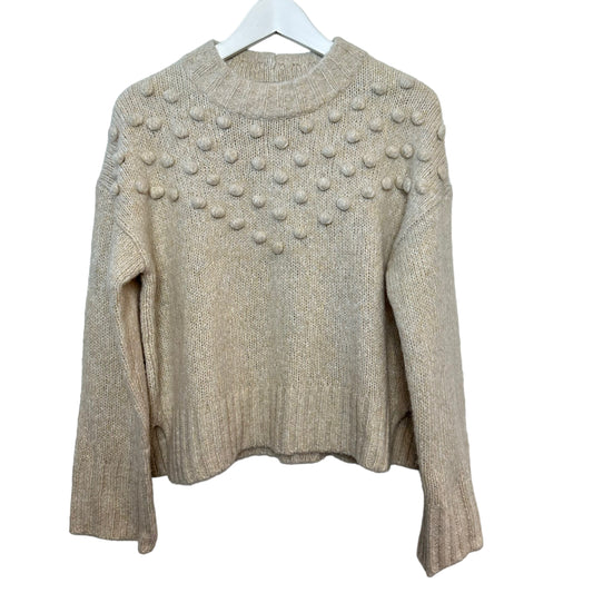 NWT Madewell Placed Bobble Mockneck Sweater Beige Pullover Small