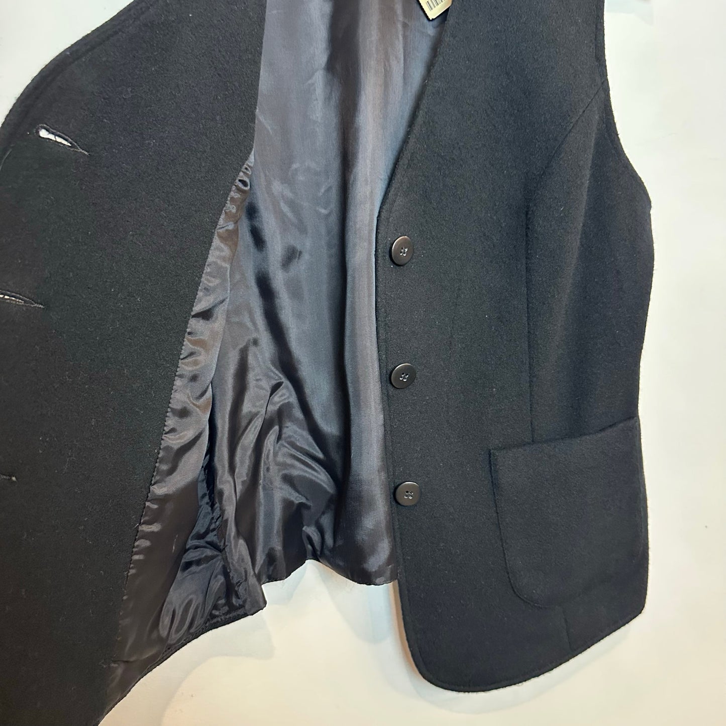 NWT Vintage 90s Ann Taylor Vest Suit Tailored Wool Cashmere Black Medium
