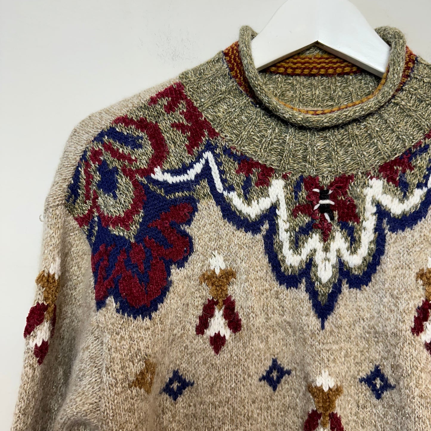 Vintage 90s Lizsport Liz Claiborne Sweater Rollneck Neutral Earth Tones Small