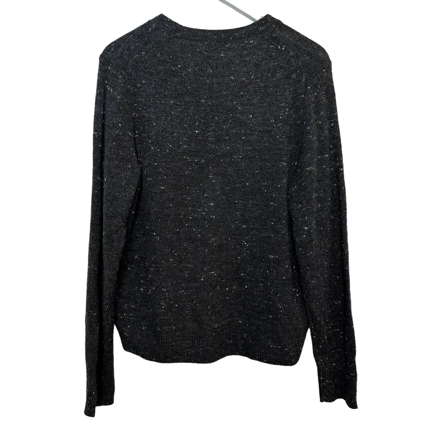 Madewell Donegal Wrap Front Pullover Sweater in Coziest Yarn Charcoal Gray Large