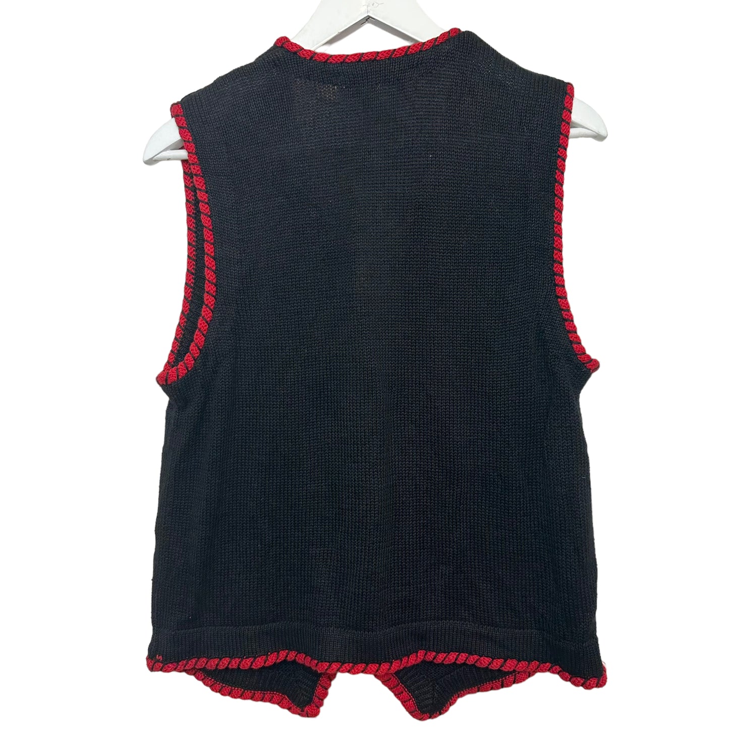 Vintage Victoria Jones Christmas Holiday Sweater Vest Festive Lights Knit Petite Medium