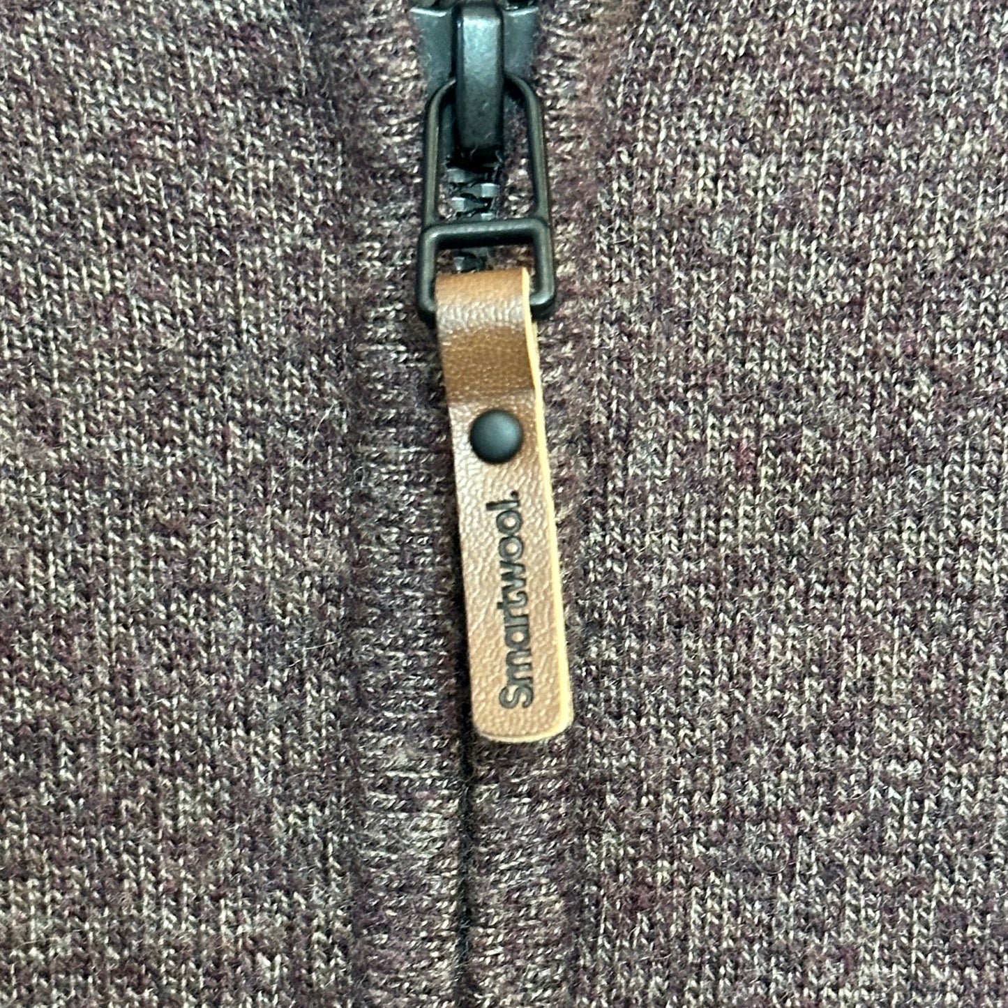 Smartwool Sparwood Half Zip Sweater Heather Brown Merino Wool Blend XL