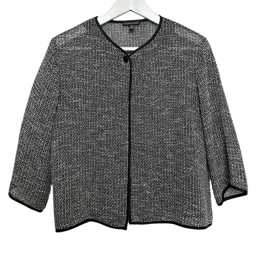 Eileen Fisher Corded Cotton Trellis Jacket Single Button Cardigan Bolero Small