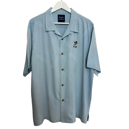 Tommy Bahama x Disney Parks Collection Mickey Mouse Silk Button Shirt Short Sleeve Blue XL