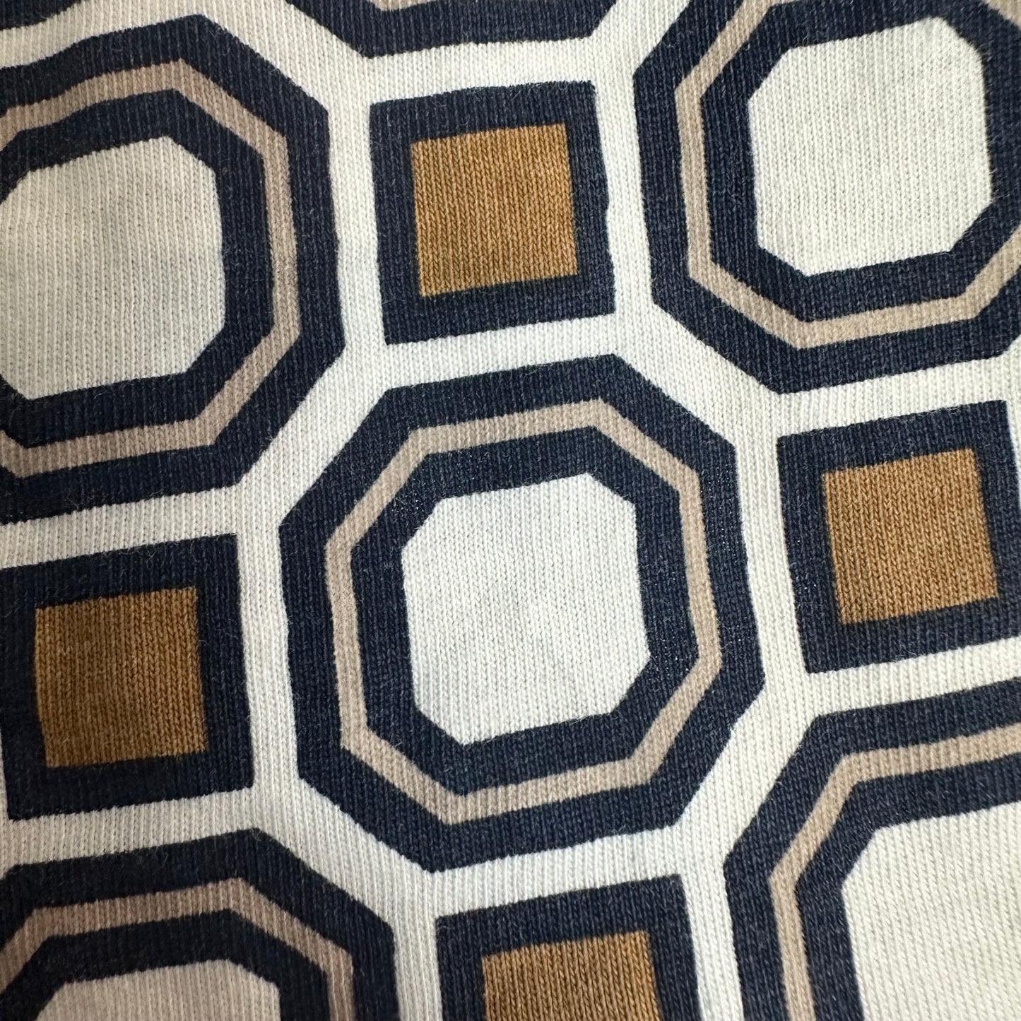 Tory Burch Louis T-Shirt Short Sleeve Geometric Pattern Octagon Cotton Medium