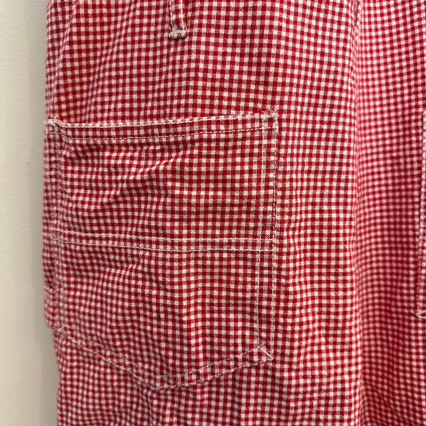 Vintage 90s No Boundaries Red Gingham Overall Shortalls Small