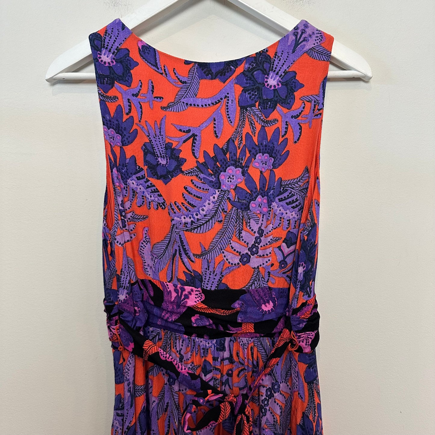 Anthropologie Maeve Macie Maxi Dress Floral Sleeveless Purple Orange Red 8