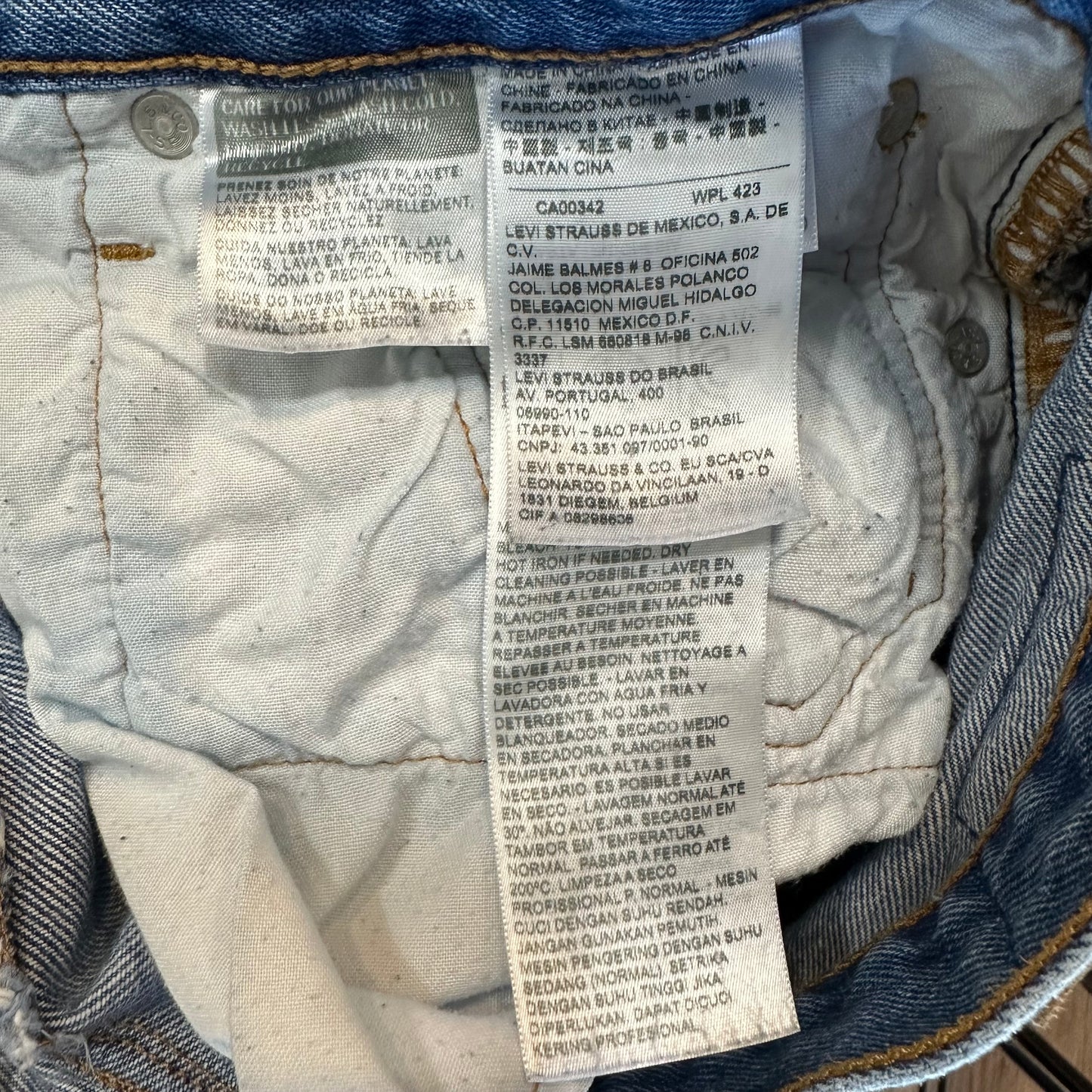 Levi's 501 CT Jeans Denim Boyfriend Taper Distressed 27