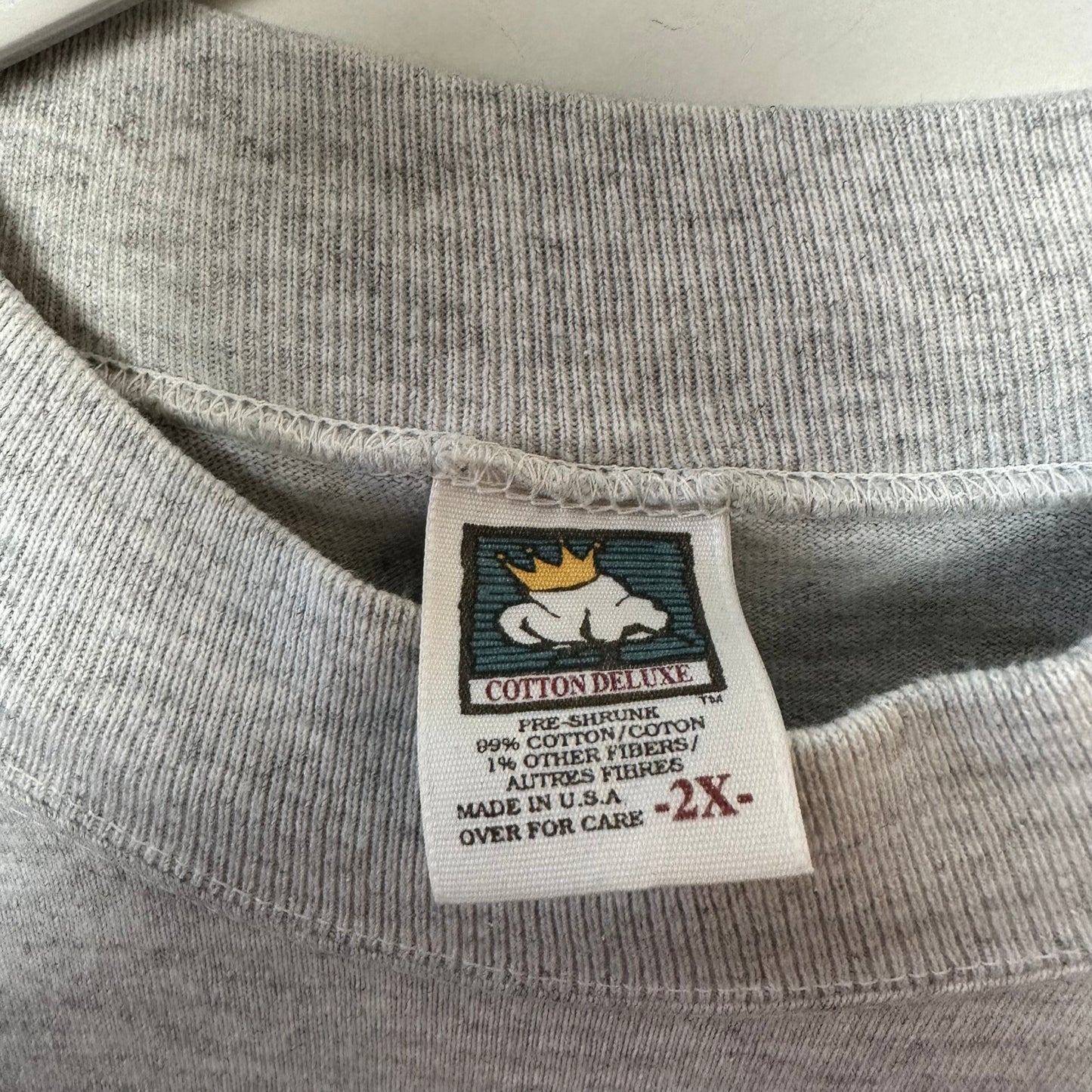 Vintage Seattle Washington T-Shirt by Cotton Deluxe Long Sleeve Grey Mockneck Made in the USA 2X