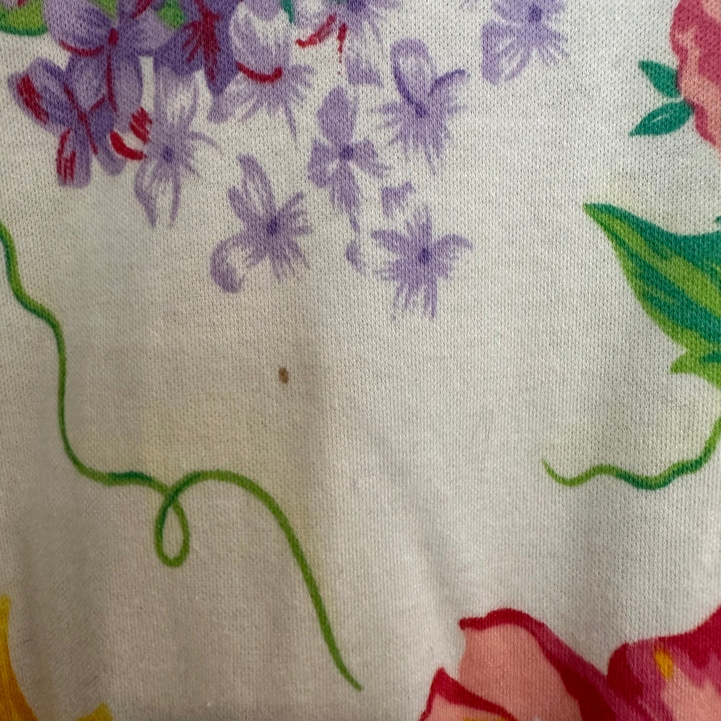 Vintage 80s 90s Adrienne Vittadini Floral Romper Cotton Made in the USA Medium